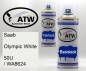 Preview: Saab, Olympic White, 50U / WA8624: 400ml Sprühdose + 400ml Klarlack - Set, von ATW Autoteile West.
